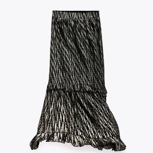 Zara Metalic thread Maxi skirt